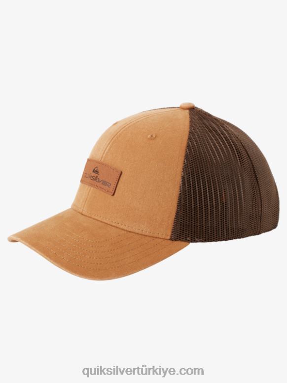 Quiksilver erkekler ambar kamyon şoförü şapkası aşağı 226FP664 cehri kahverengi