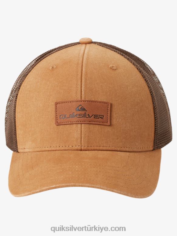 Quiksilver erkekler ambar kamyon şoförü şapkası aşağı 226FP664 cehri kahverengi