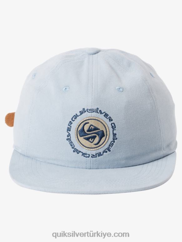 Quiksilver erkekler arvo geri tepme kanvas strapback şapka 226FP1687 ashley mavi