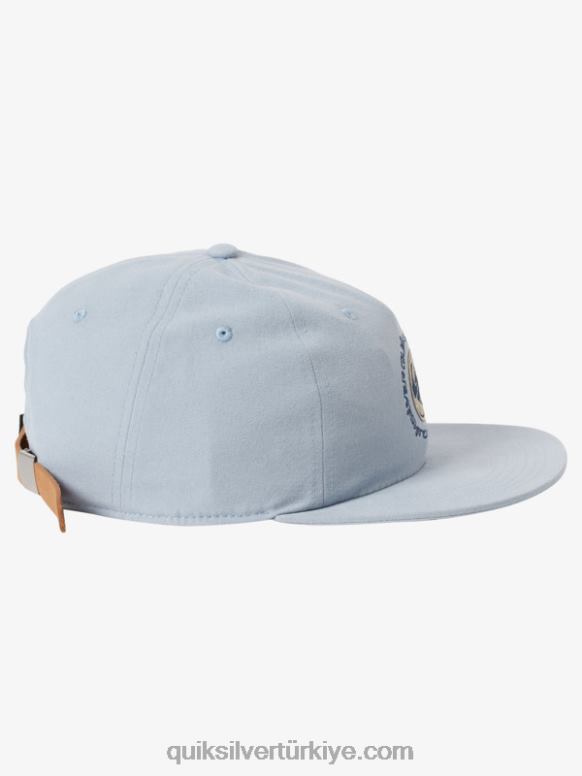 Quiksilver erkekler arvo geri tepme kanvas strapback şapka 226FP1687 ashley mavi