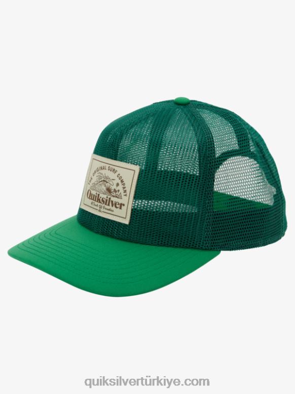 Quiksilver erkekler fileli kamyon şoförü şapkası 226FP1074 yeşillik