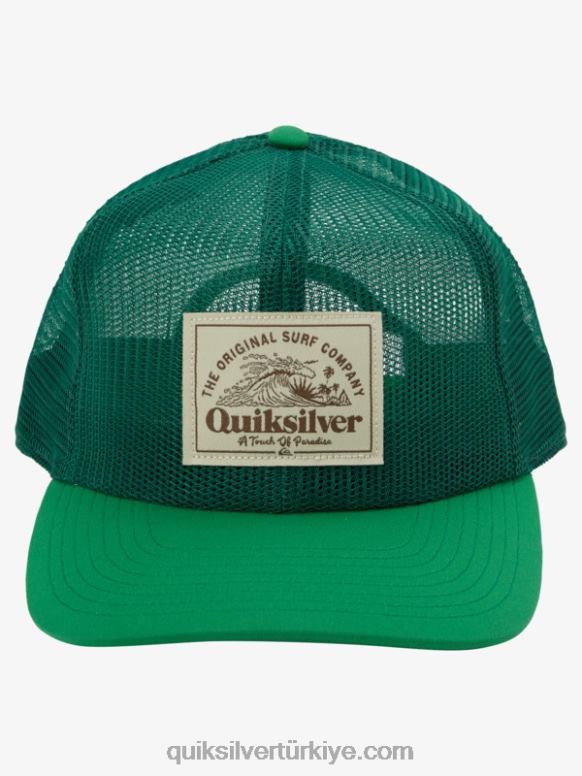 Quiksilver erkekler fileli kamyon şoförü şapkası 226FP1074 yeşillik