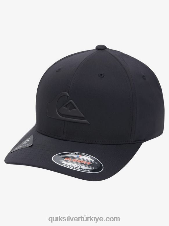 Quiksilver erkekler güçlendirilmiş flexifit şapka 226FP943 Gerçek siyah