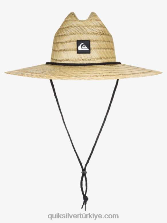 Quiksilver erkekler iskele kenarı hasır cankurtaran şapkası 226FP803 doğal