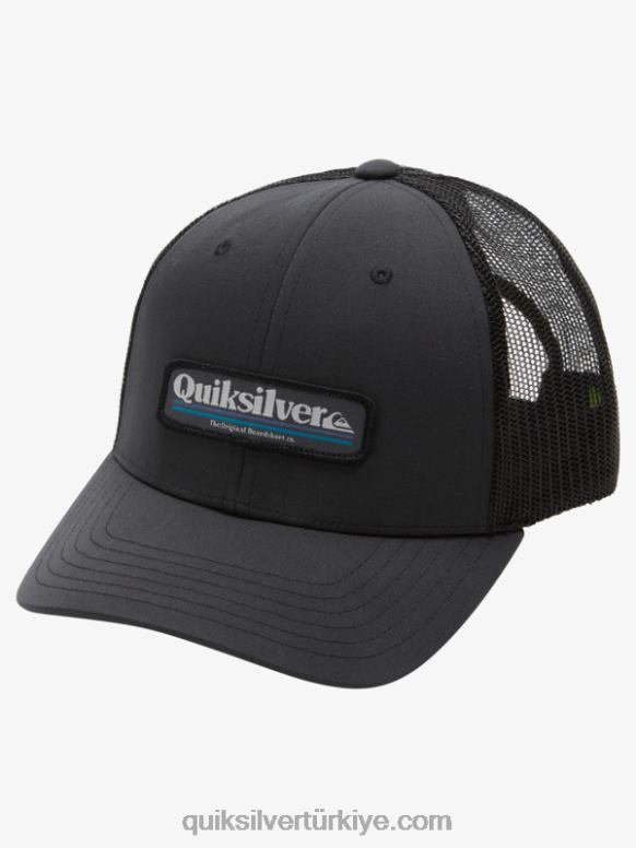 Quiksilver erkekler kıç yaka kamyon şoförü şapkası 226FP965 siyah