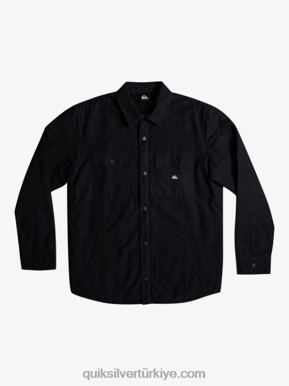 Quiksilver erkekler downrail kanvas angarya ceketi 226FP1568 siyah