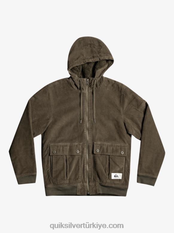 Quiksilver erkekler üçlü stringer kadife ceket 226FP1557 üzüm yaprağı