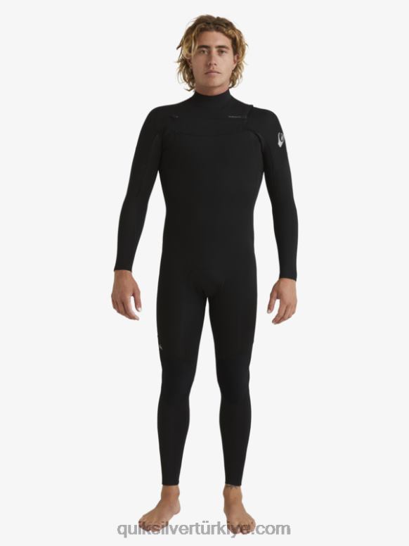 Quiksilver erkekler 3/2 günlük göğüs-fermuarlı dalış elbisesi 226FP1280 siyah