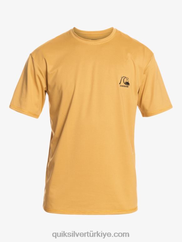 Quiksilver erkekler Heritage heather kısa kollu upf 50 sörf tişörtü 226FP1127 buğday funda