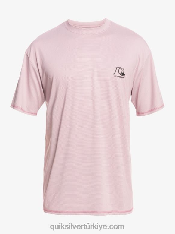 Quiksilver erkekler Heritage heather kısa kollu upf 50 sörf tişörtü 226FP1132 tozlu orkide funda