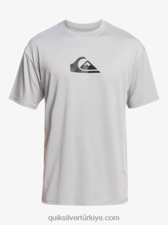 Quiksilver erkekler düz çizgi kısa kollu upf 50 sörf tişörtü 226FP890 sulu kar