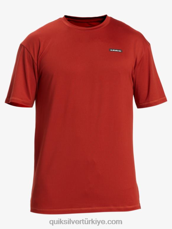 Quiksilver erkekler omni session upf 50 kısa kollu sörf tişörtü 226FP539 kırmızı hardal