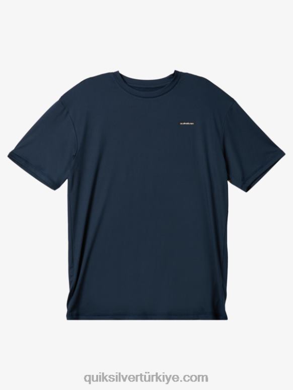 Quiksilver erkekler omni session upf 50 kısa kollu sörf tişörtü 226FP541 Gece yarısı donanması