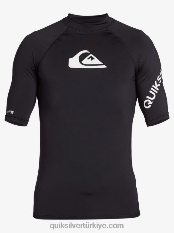 Quiksilver erkekler tüm zamanların kısa kollu upf 50 rashguard 226FP1261 siyah