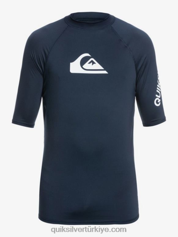 Quiksilver erkekler tüm zamanların kısa kollu upf 50 rashguard 226FP1263 donanma blazer