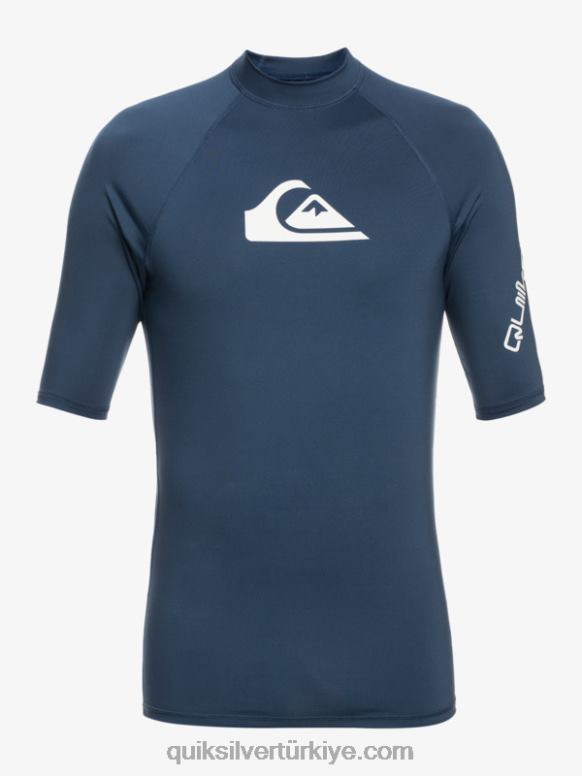 Quiksilver erkekler tüm zamanların kısa kollu upf 50 rashguard 226FP815 nişan mavisi