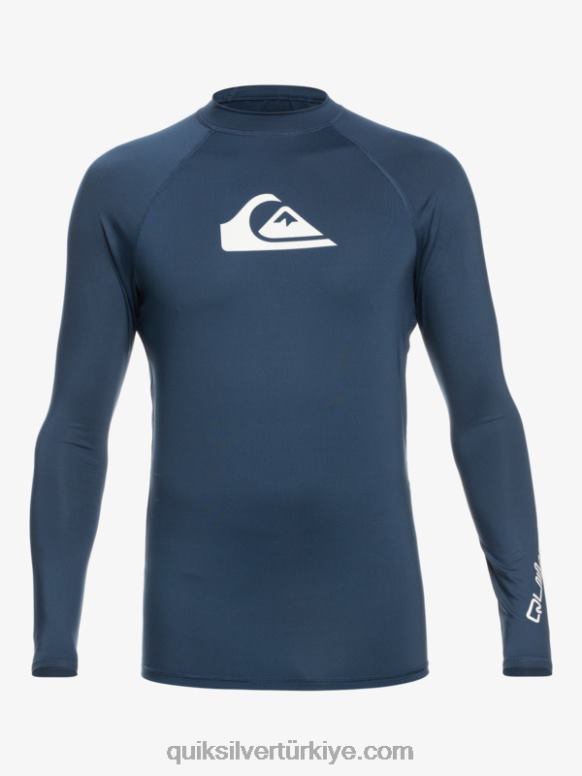 Quiksilver erkekler tüm zamanların uzun kollu upf 50 döküntü koruması 226FP853 nişan mavisi