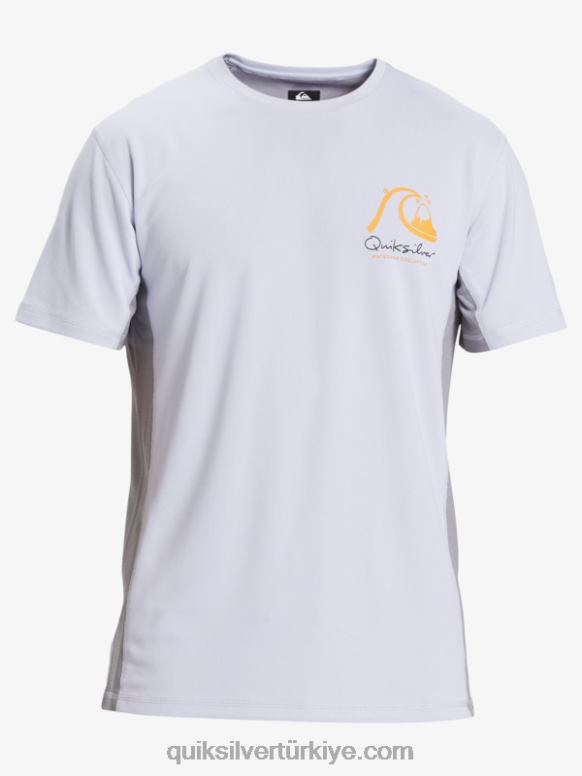 Quiksilver erkekler waterman bambu kontrol 2 upf 50 kısa kollu sörf tişörtü 226FP273 beyaz