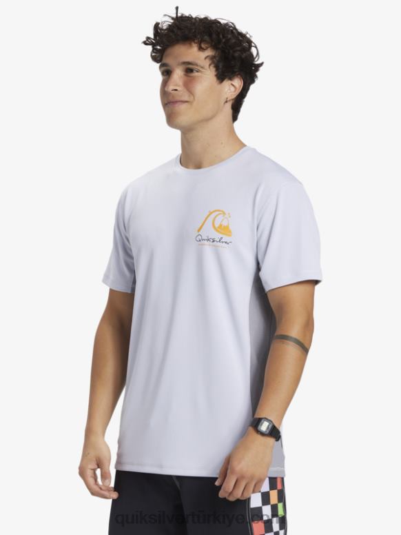Quiksilver erkekler waterman bambu kontrol 2 upf 50 kısa kollu sörf tişörtü 226FP273 beyaz