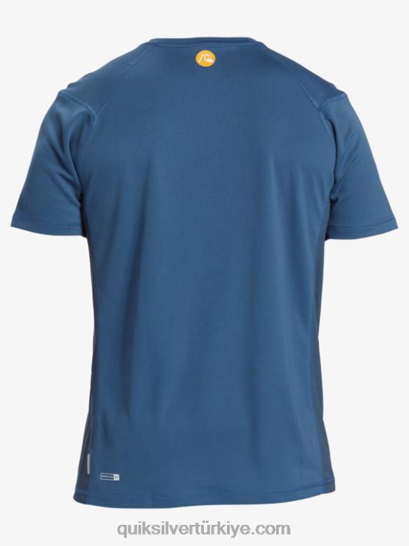 Quiksilver erkekler waterman bambu kontrol 2 upf 50 kısa kollu sörf tişörtü 226FP275 mavi bayrak