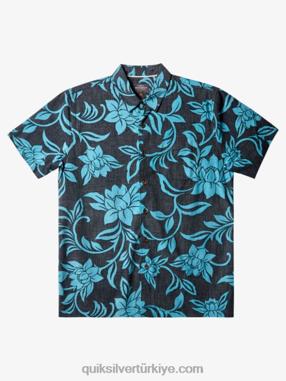 Quiksilver erkekler Waterman her hafta sonu kısa kollu gömlek 226FP287 her hafta sonu siyah