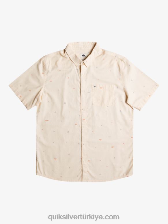 Quiksilver erkekler boşluklu kısa kollu gömlek 226FP1630 aralıklı huş ağacı