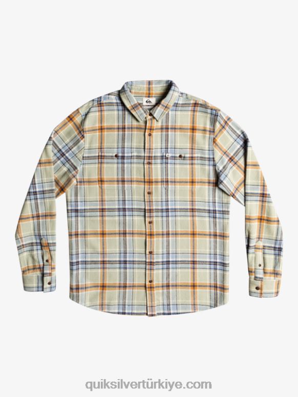 Quiksilver erkekler intrepide kaşif uzun kollu flanel gömlek 226FP1772 çöl adaçayı korkusuz