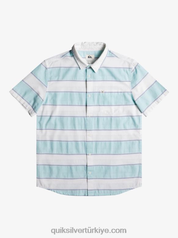Quiksilver erkekler prime time kısa kollu gömlek 226FP1621 beyaz prime zaman