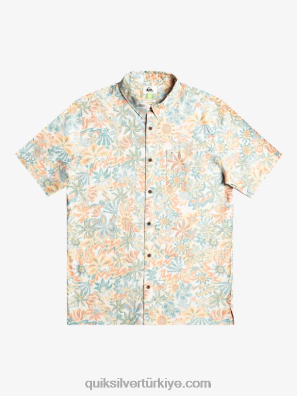 Quiksilver erkekler surfadelica kısa kollu gömlek 226FP968 huş ağacı