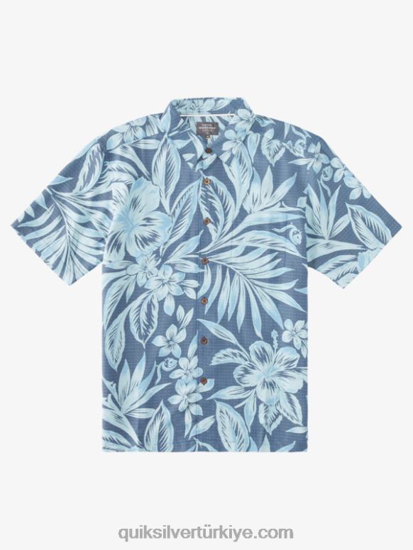 Quiksilver erkekler waterman brunch zamanı kısa kollu gömlek 226FP1335 mavi brunch günleri sancak