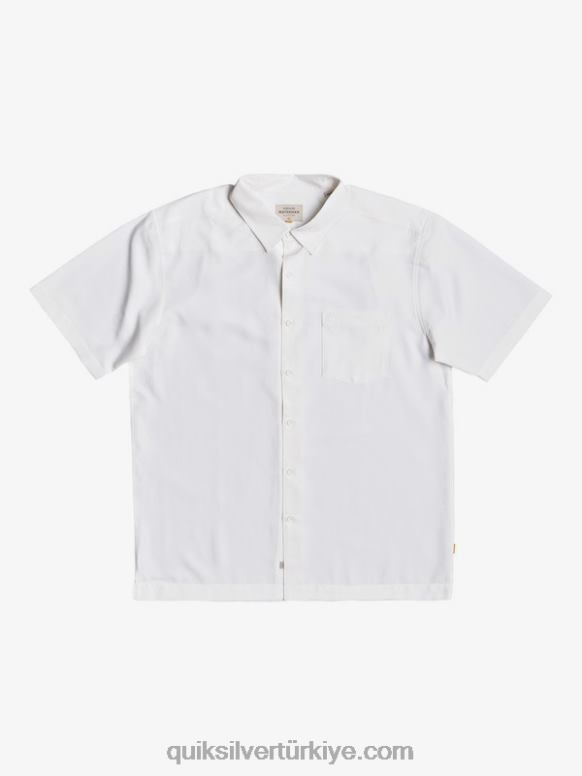 Quiksilver erkekler waterman centinela premium kırışık önleyici gömlek 226FP1300 beyaz centinella