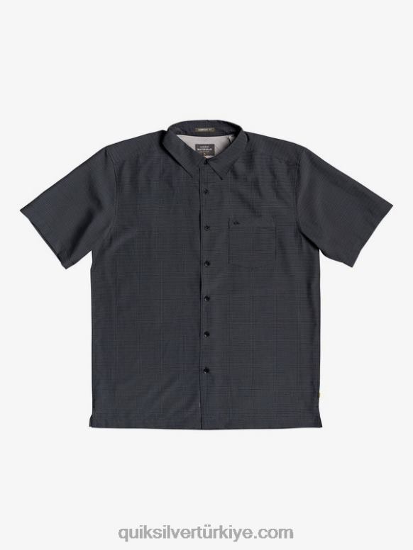 Quiksilver erkekler waterman centinela premium kırışık önleyici gömlek 226FP1303 siyah centinella