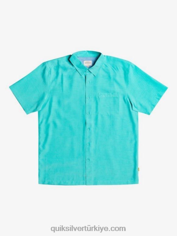 Quiksilver erkekler waterman centinela premium kırışık önleyici gömlek 226FP1308 mavi turkuaz centinella