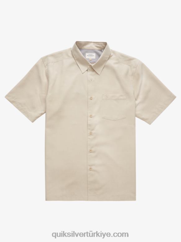 Quiksilver erkekler waterman centinela premium kırışık önleyici gömlek 226FP1310 kahverengi pirinç centinella