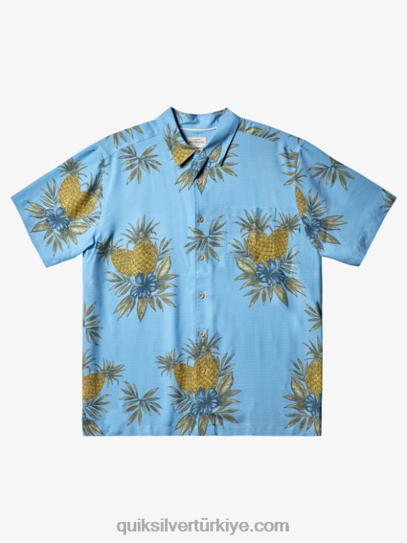 Quiksilver erkekler waterman saha çalışması kısa kollu gömlek 226FP448 alacakaranlık mavi saha çalışması