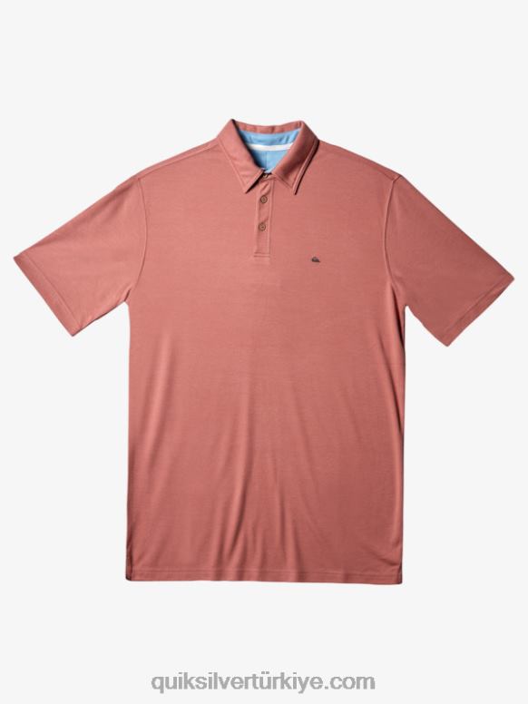 Quiksilver erkekler waterman su topu kısa kollu polo gömlek 226FP249 kül gülü