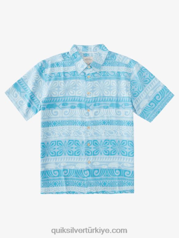Quiksilver erkekler waterman tapa bugün kısa kollu gömlek 226FP963 alacakaranlıkta mavi tapa bugün