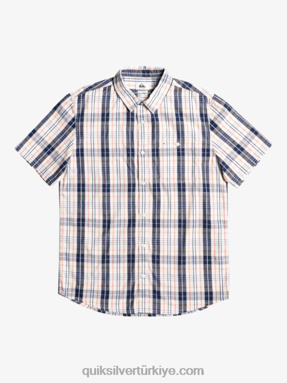 Quiksilver erkekler yeni swinton kısa kollu gömlek 226FP914 huş ağacı