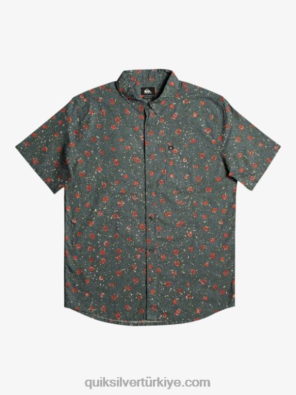Quiksilver erkekler yumuşak tüylü kısa kollu gömlek 226FP1231 koyu kayrak yumuşak tüy