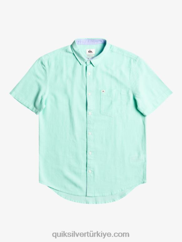Quiksilver erkekler zaman kutusu kısa kollu gömlek 226FP1360 plaj camı