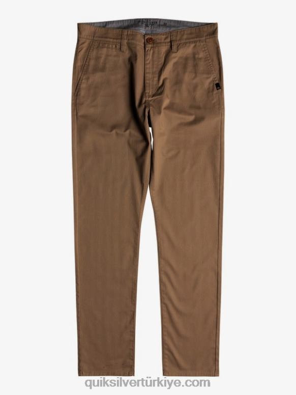 Quiksilver erkekler günlük sendika chino cepli pantolon 226FP1159 karaağaç
