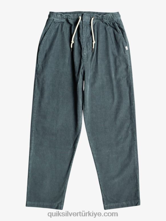 Quiksilver erkekler kordon plaj kruvazörü kadife pantolon 226FP921 karanlık sayfa
