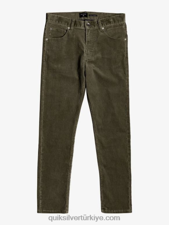 Quiksilver erkekler kracker düz kesim fitilli kadife pantolon 226FP1606 kalamata