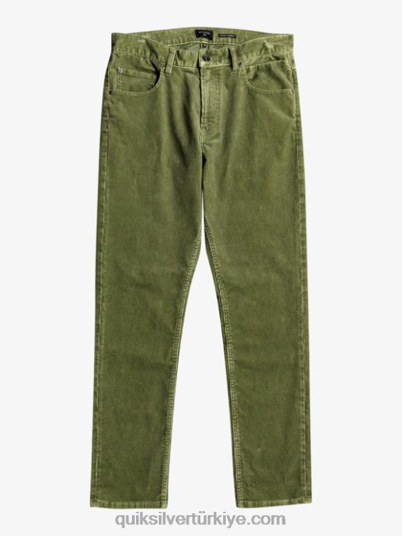 Quiksilver erkekler kracker düz kesim fitilli kadife pantolon 226FP1607 dört yapraklı yonca