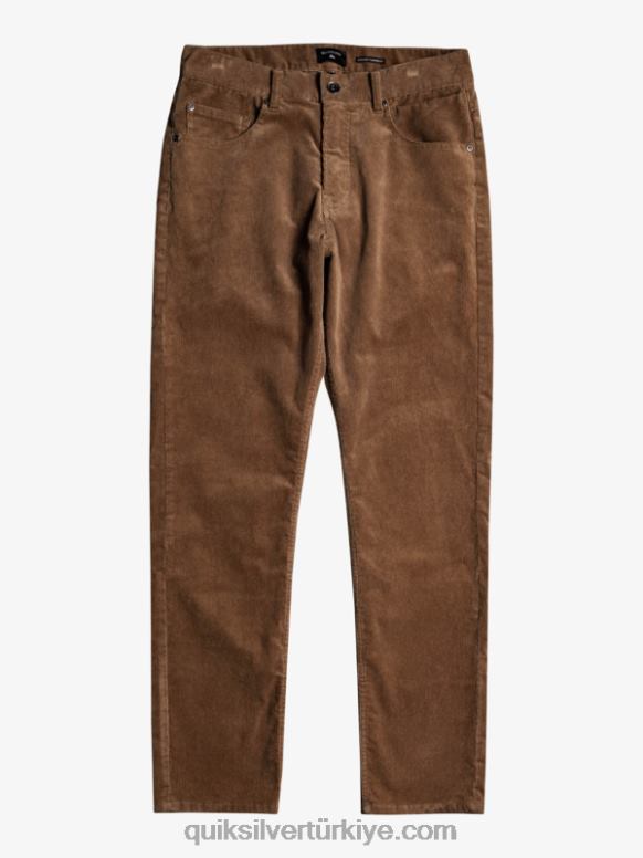 Quiksilver erkekler kracker kordon kadife pantolon 226FP1547 çikolata cipsi