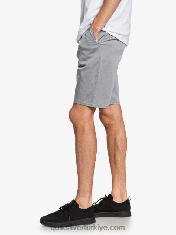Quiksilver erkekler casual union streç 20 chino cepli şort 226FP1312 açık gri funda