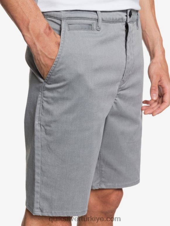 Quiksilver erkekler casual union streç 20 chino cepli şort 226FP1312 açık gri funda