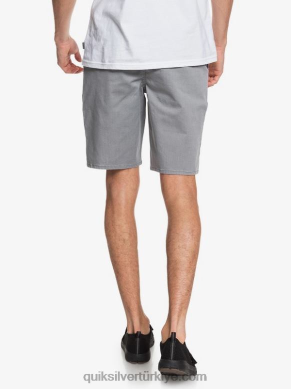 Quiksilver erkekler casual union streç 20 chino cepli şort 226FP1312 açık gri funda