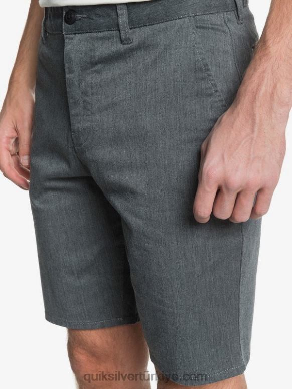 Quiksilver erkekler casual union streç 20 chino cepli şort 226FP1313 koyu gri meşe