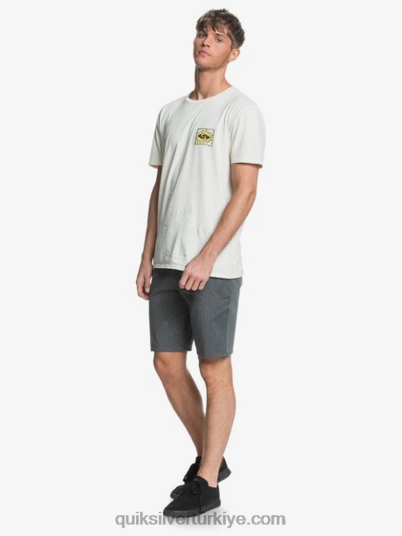 Quiksilver erkekler casual union streç 20 chino cepli şort 226FP1313 koyu gri meşe